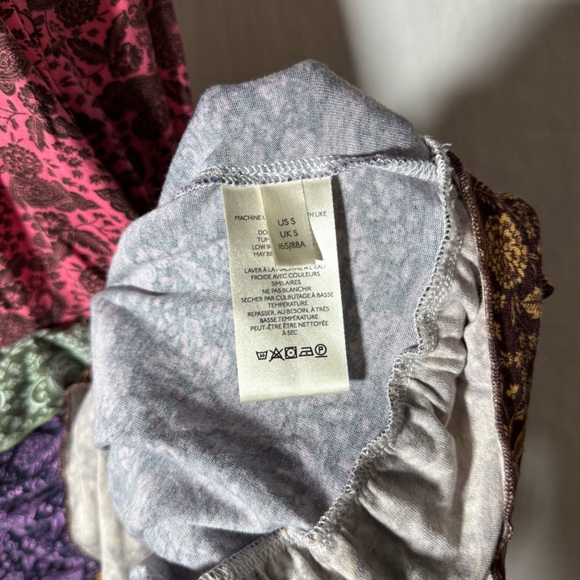 Anthropologie Women's Pink Paisley Tiered Boho Mini Dress Size Small - Picture 6 of 6